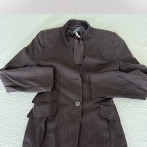 Women's Brown Pinstripe Blazer